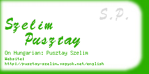 szelim pusztay business card